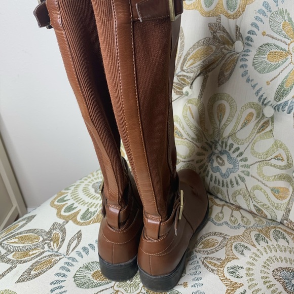 Women's Camel Tan Franco Sarto Leather Boots Sz 6 - Picture 2 of 4